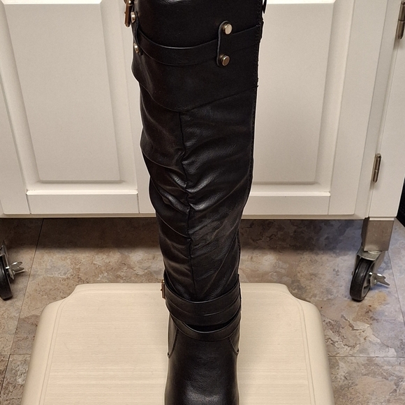 New Women's Too Moda Viola-9 Stylish Chunky Heel Knee-hi Boot -blk - Picture 5 of 5